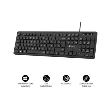 TECLADO BUSINESS SLIM SILENCIOSO WIRED NEGRO SUBBLIM
