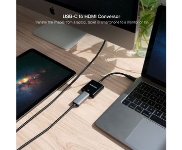 CONVERSOR USB-C A HDMI 4K 15 CM NEGRO NANOCABLE
