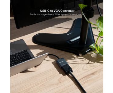 CONVERSOR USB-C A VGA. ALUMINIO 10 CM GRIS NANOCABLE