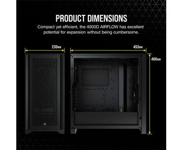 CAJA SEMITORRE ATX 4000D AIRFLOW TG BLACK CORSAIR