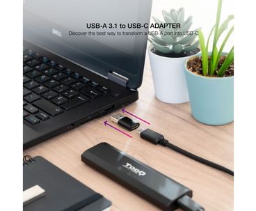 ADAPTADOR USB-A 3.1 A USB-C USB-A/M-USB-C/H NEGRO NANOCABLE