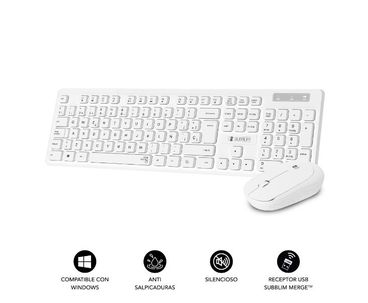 TECLADO + RATON BUSINESS SLIM SILENCIOSO WIRELESS BLANCO SUBBLIM
