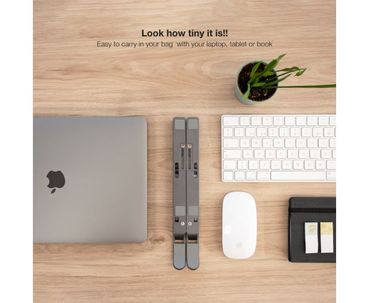 SOPORTE ELEVADOR PARA PORTATILES/TABLETS/LIBROS GRIS TOOQ