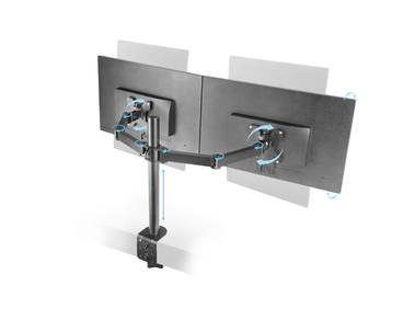 SOPORTE MONITOR DUAL AJUSTABLE 27" NEGRO MARM2 MARS GAMING