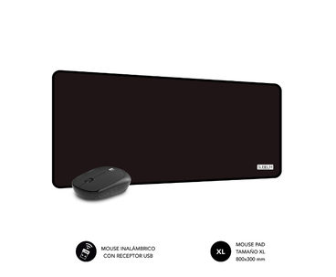 ALFOMBRILLA + RATON HARMONY XL NEGRO SUBBLIM