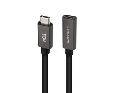 CABLE USB-C 3.2 GEN2x2 20Gbps 3A 4K USB-C/M USB-C/H 0.5 M NEGRO NANOCABLE