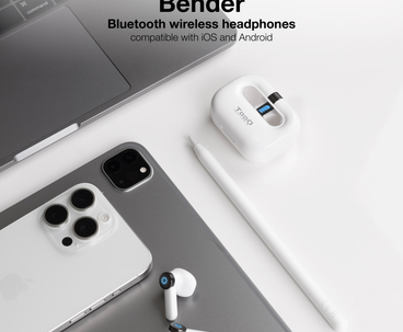 AURICULAR BLUETOOTH + MICROFONO CON ESTUCHE DE CARGA BENDER BLANCO TOOQ