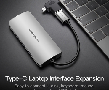 ADAPTADOR 3.0 USB-C/M A MICRO USB-A/M NEGRO VENTION