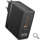 CARGADOR PARED 100W 2xUSB-C/USB-A NEGRO VENTION
