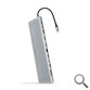 HUB 12 PUERTOS USB-C A 3xUSB-A/USB-C/USB-C PD/2xHDMI/DP/RJ45/... 18 CM NANOCABLE